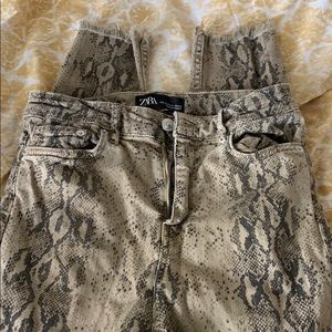 Zara snake skin print jeans